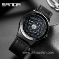 SANDA New Luxury Men's Sport Quartz Watches Personality Stylish Leather Business Wristwatch Brand Watch Relogio Masculino 1027
